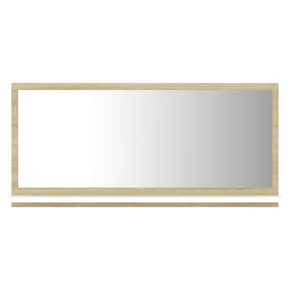 Specchio Bagno Bianco e Rovere Sonoma 80x10,5x37 cm Multistrato