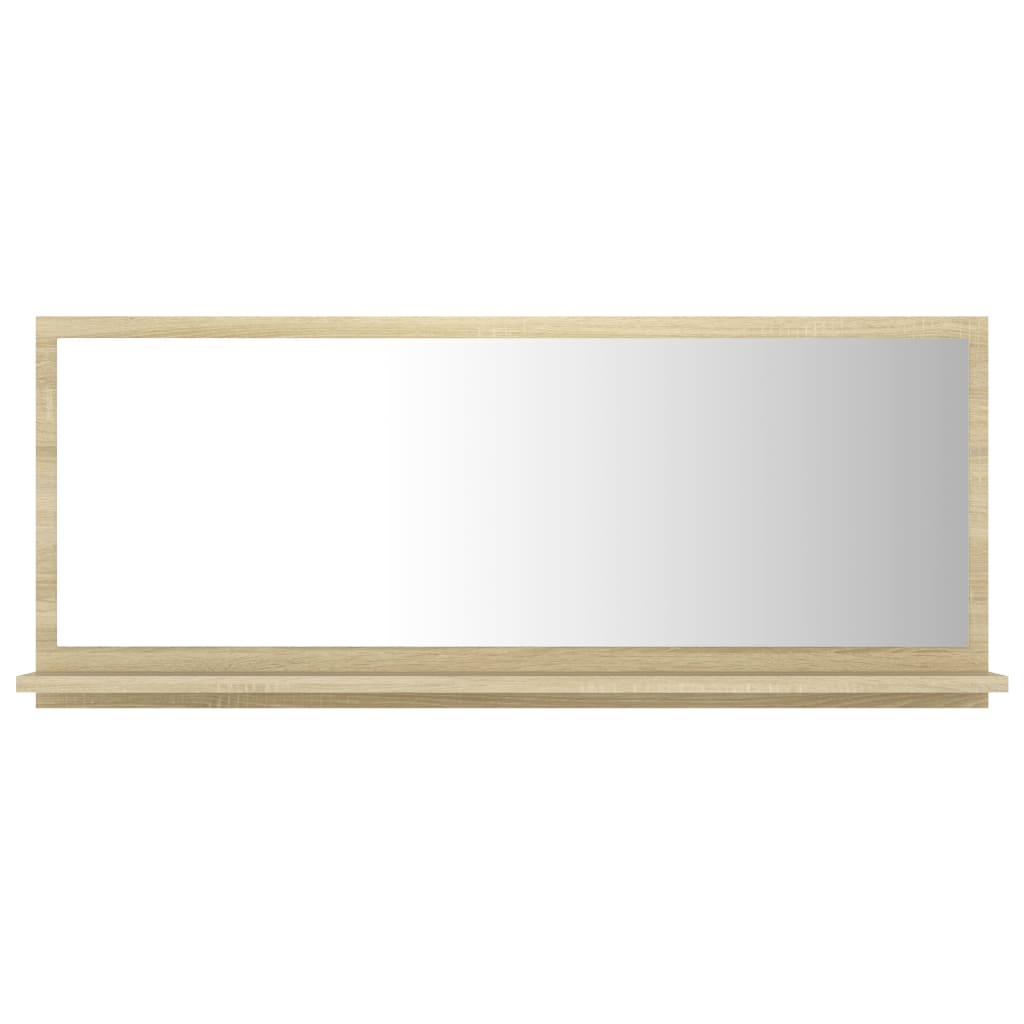 Specchio da Bagno Rovere Sonoma 90x10,5x37 cm Legno Multistrato