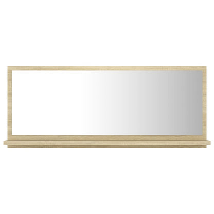 Specchio da Bagno Rovere Sonoma 90x10,5x37 cm Legno Multistrato