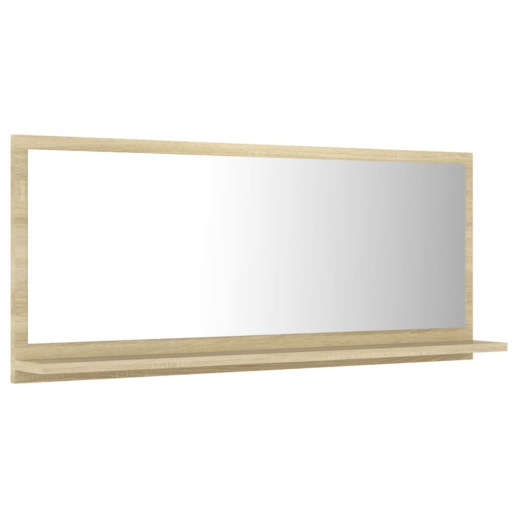 Specchio da Bagno Rovere Sonoma 90x10,5x37 cm Legno Multistrato