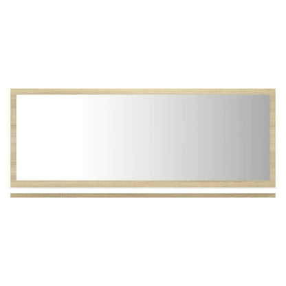 Specchio Bagno Bianco e Rovere Sonoma 90x10,5x37 cm Multistrato
