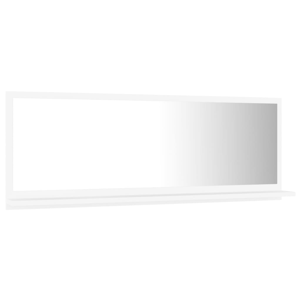 Specchio da Bagno Bianco 100x10,5x37 cm in Legno Multistrato