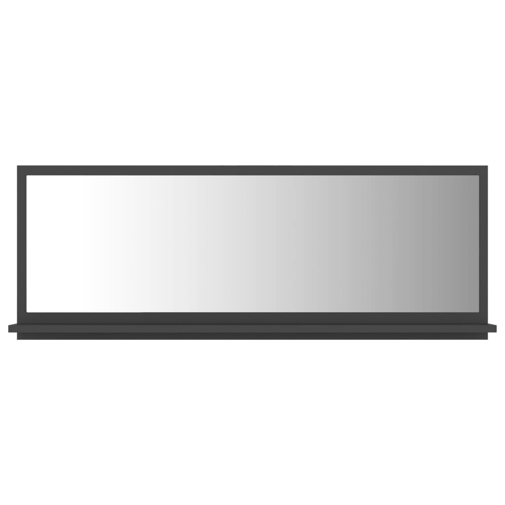 Specchio da Bagno Grigio 100x10,5x37 cm in Legno Multistrato
