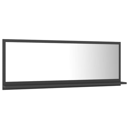 Specchio da Bagno Grigio 100x10,5x37 cm in Legno Multistrato
