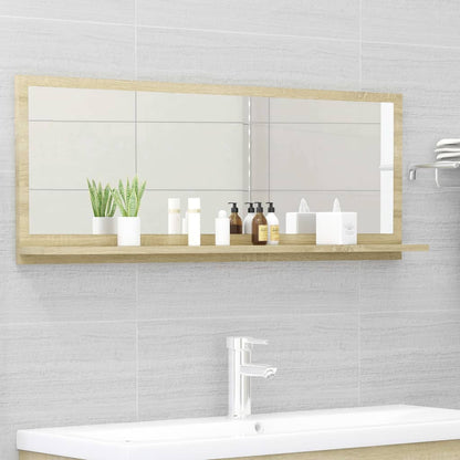 Specchio da Bagno Rovere Sonoma 100x10,5x37cm Legno Multistrato