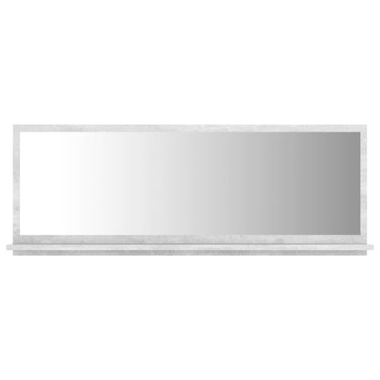 Specchio Bagno Grigio Cemento 100x10,5x37cm Legno Multistrato