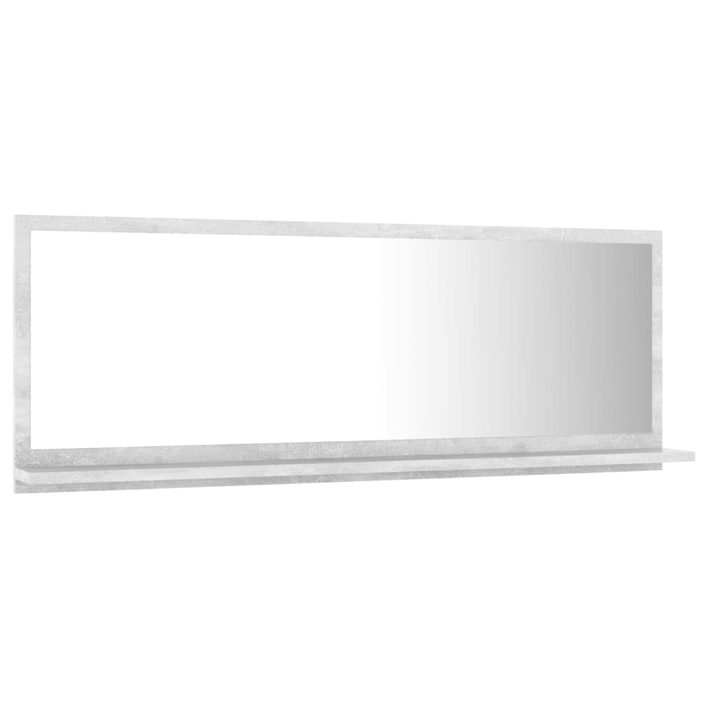 Specchio Bagno Grigio Cemento 100x10,5x37cm Legno Multistrato