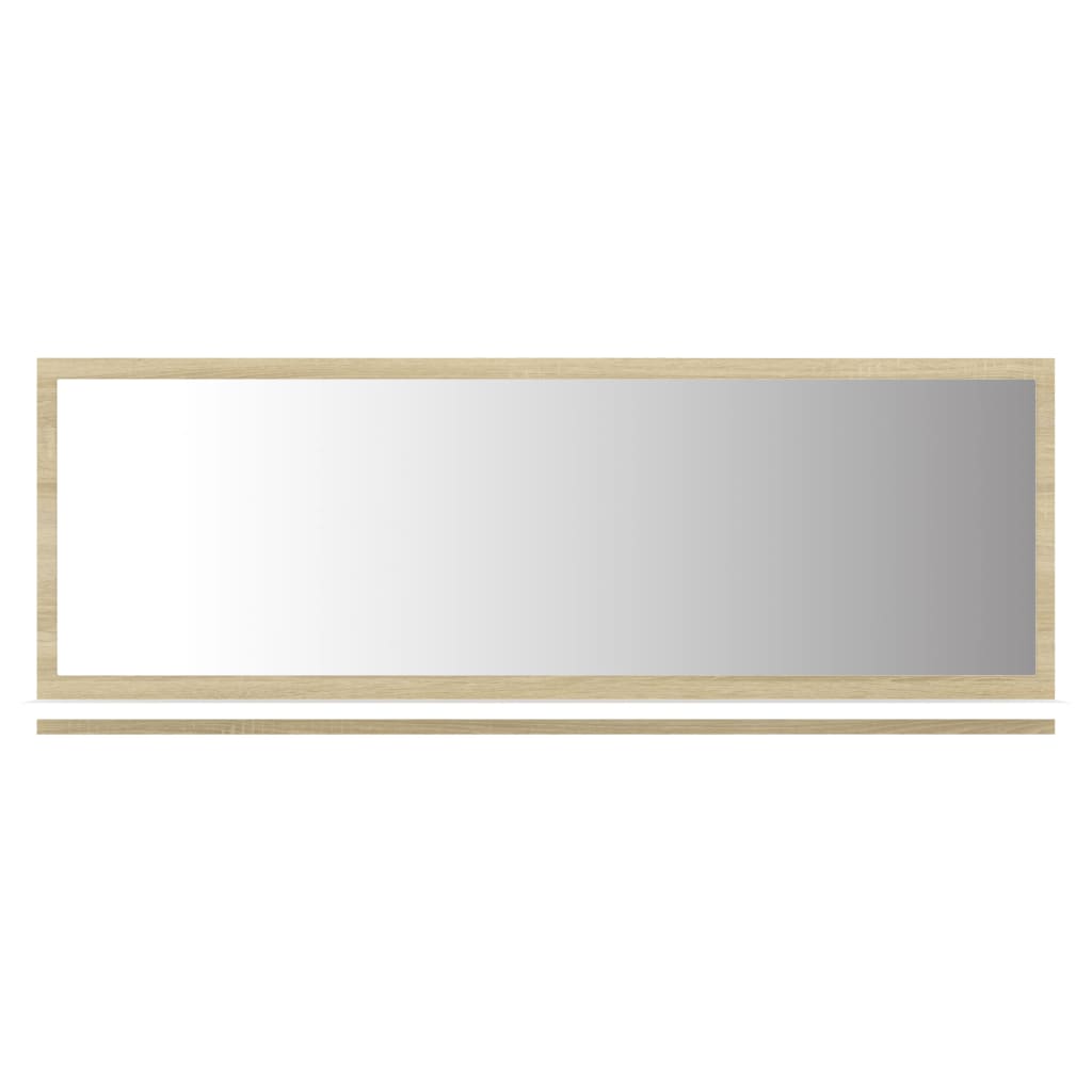 Specchio Bagno Bianco e Rovere Sonoma 100x10,5x37cm Multistrato