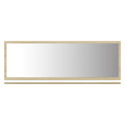 Specchio Bagno Bianco e Rovere Sonoma 100x10,5x37cm Multistrato