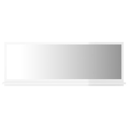 Specchio da Bagno Bianco Lucido 100x10,5x37cm Legno Multistrato