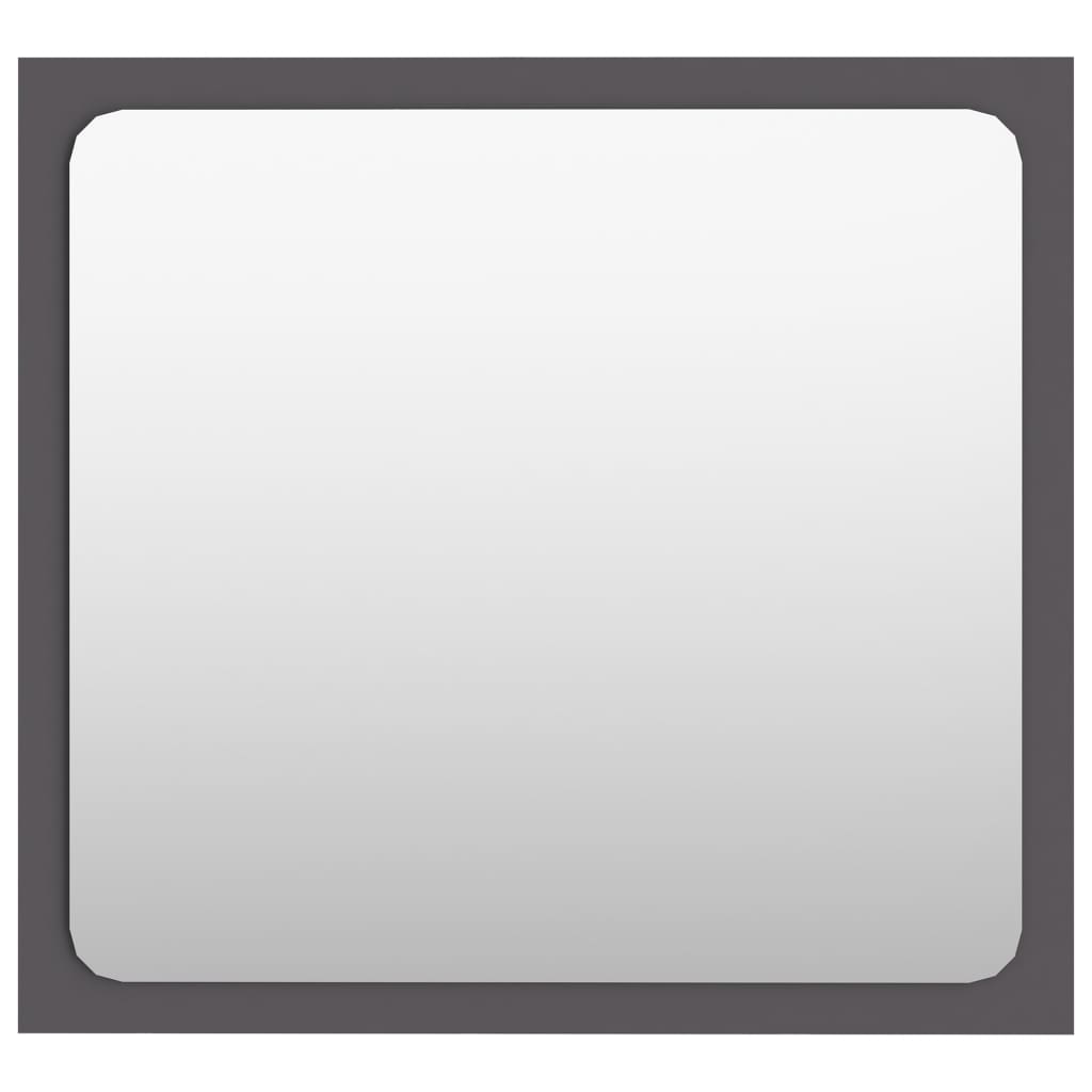 Specchio da Bagno Grigio 40x1,5x37 cm in Legno Multistrato