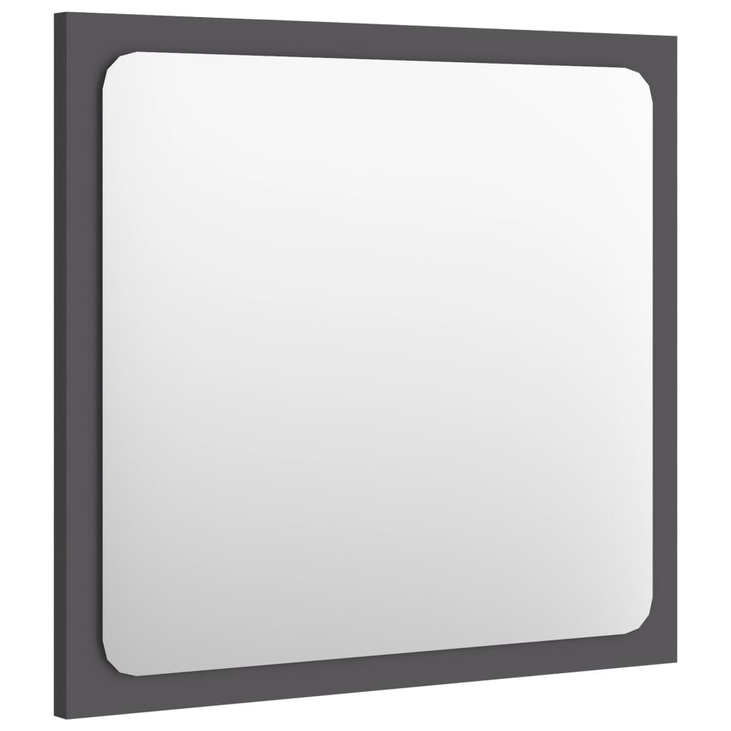 Specchio da Bagno Grigio 40x1,5x37 cm in Legno Multistrato