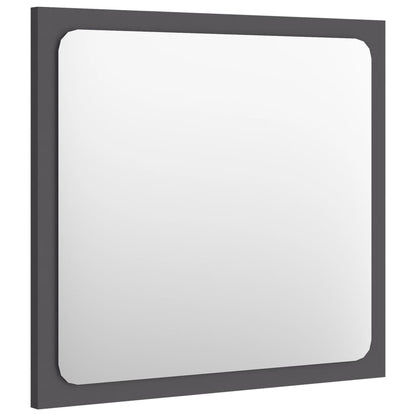 Specchio da Bagno Grigio 40x1,5x37 cm in Legno Multistrato