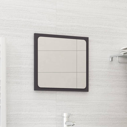 Specchio da Bagno Grigio 40x1,5x37 cm in Legno Multistrato