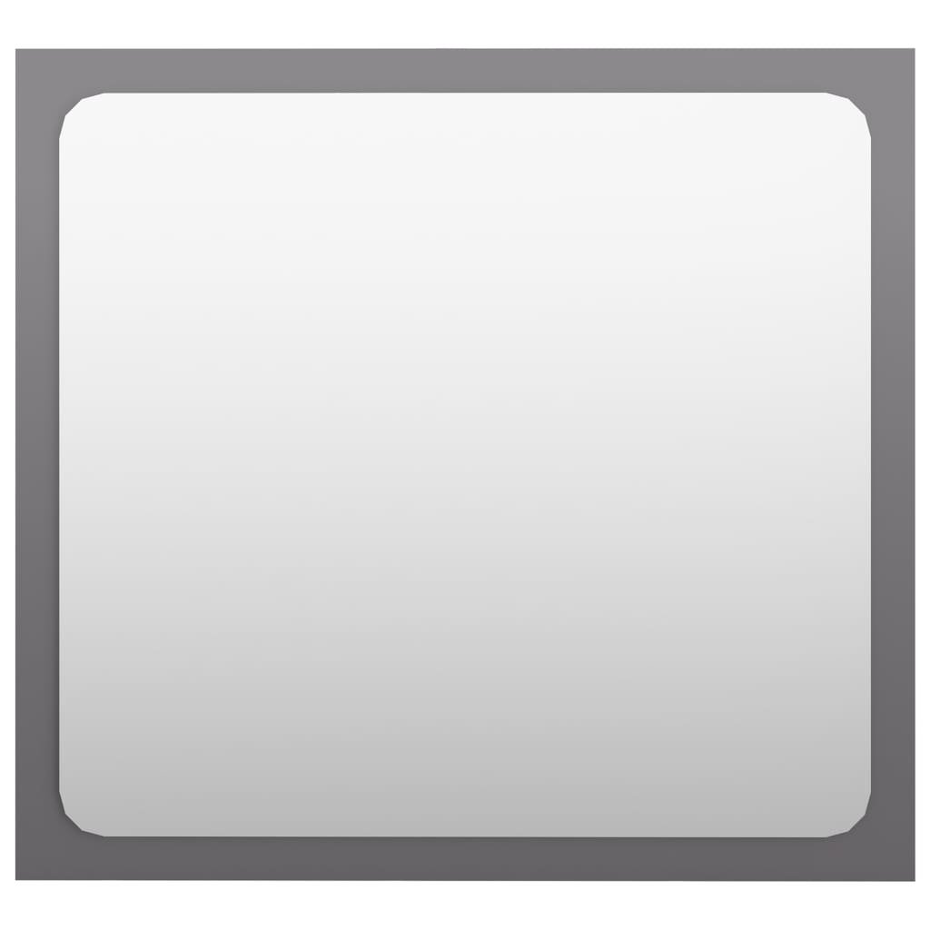 Specchio da Bagno Grigio Lucido 40x1,5x37 cm Legno Multistrato