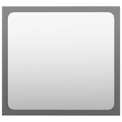 Specchio da Bagno Grigio Lucido 40x1,5x37 cm Legno Multistrato