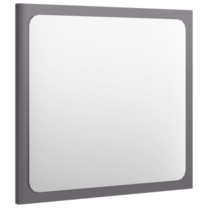Specchio da Bagno Grigio Lucido 40x1,5x37 cm Legno Multistrato