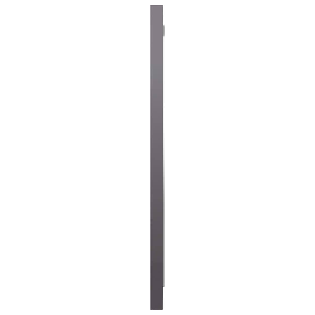 Specchio da Bagno Grigio Lucido 40x1,5x37 cm Legno Multistrato