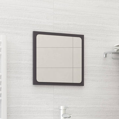 Specchio da Bagno Grigio Lucido 40x1,5x37 cm Legno Multistrato