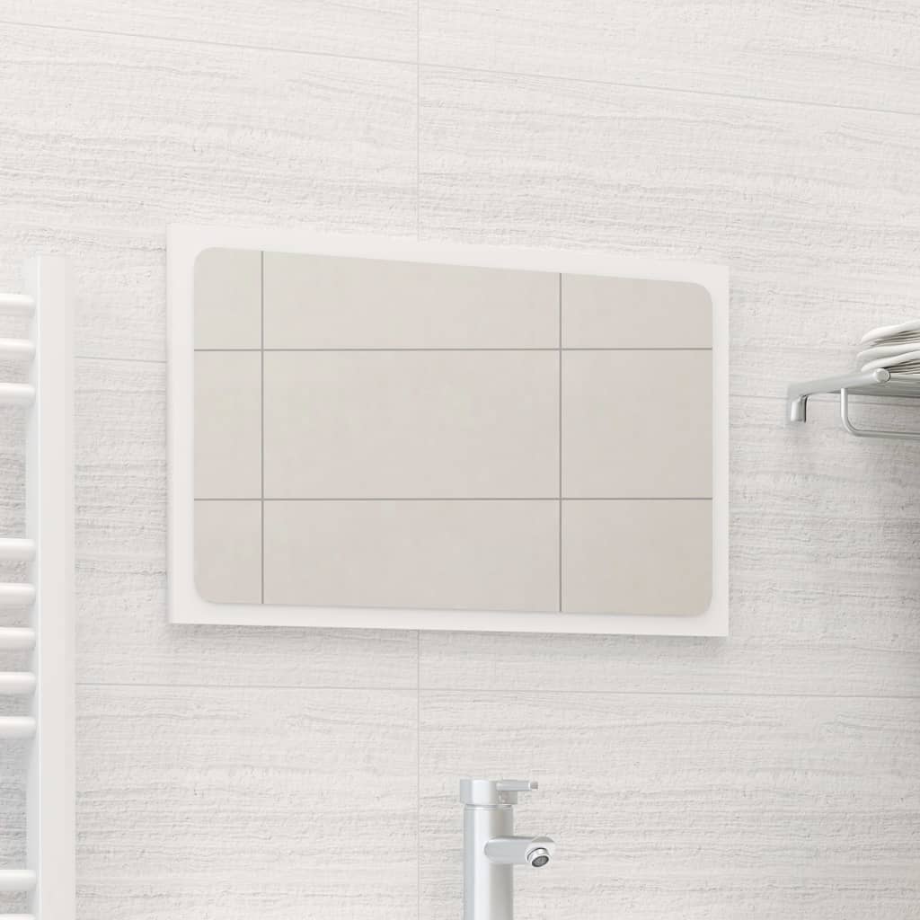 Specchio da Bagno Bianco 60x1,5x37 cm in Legno Multistrato