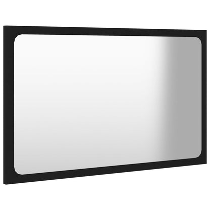 Specchio da Bagno Nero 60x1,5x37 cm in Legno Multistrato