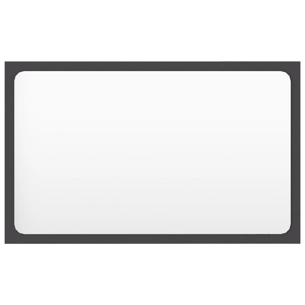 Specchio da Bagno Grigio 60x1,5x37 cm in Legno Multistrato