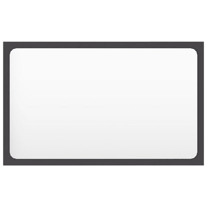 Specchio da Bagno Grigio 60x1,5x37 cm in Legno Multistrato