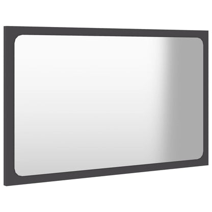 Specchio da Bagno Grigio 60x1,5x37 cm in Legno Multistrato
