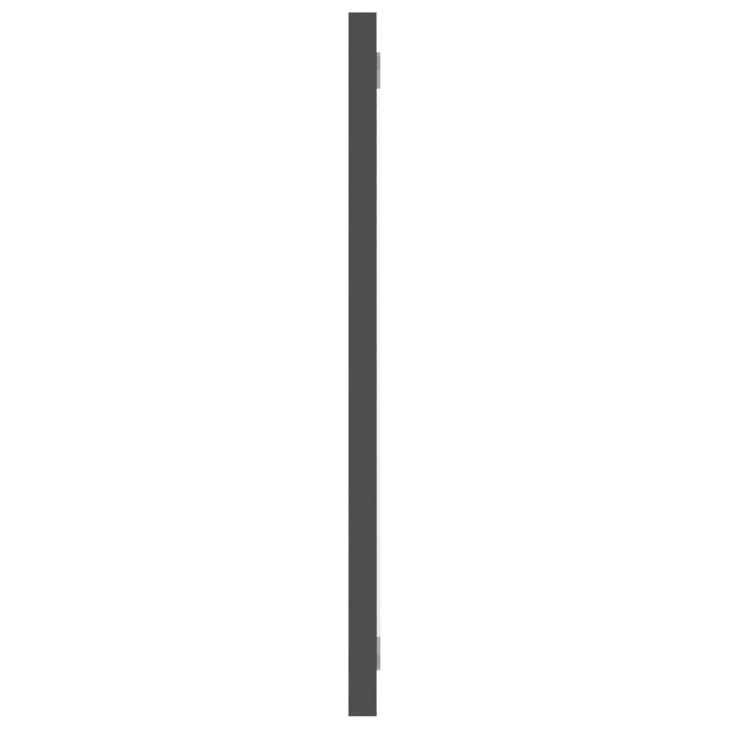 Specchio da Bagno Grigio 60x1,5x37 cm in Legno Multistrato