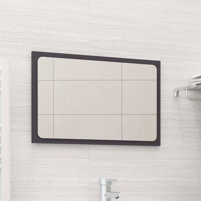 Specchio da Bagno Grigio 60x1,5x37 cm in Legno Multistrato