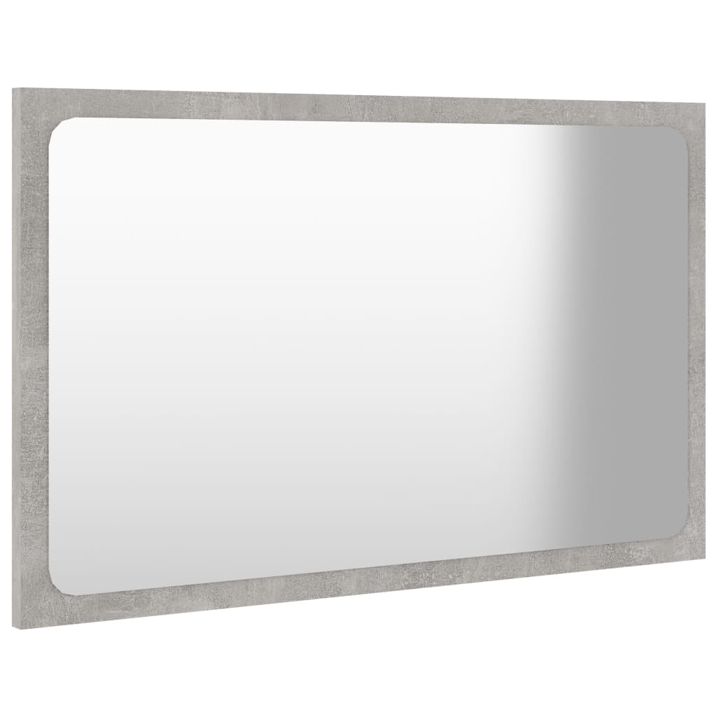 Specchio da Bagno Grigio Cemento 60x1,5x37 cm Legno Multistrato