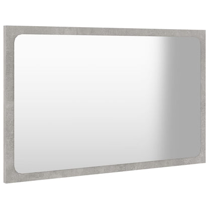 Specchio da Bagno Grigio Cemento 60x1,5x37 cm Legno Multistrato