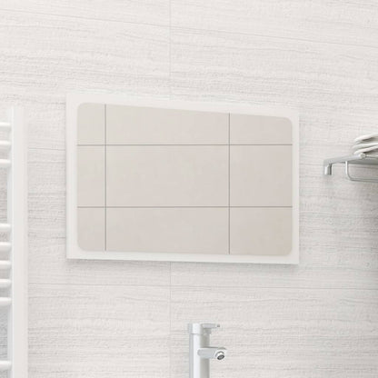 Specchio da Bagno Bianco Lucido 60x1,5x37 cm Legno Multistrato