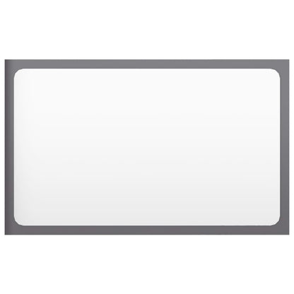 Specchio da Bagno Grigio Lucido 60x1,5x37 cm Legno Multistrato