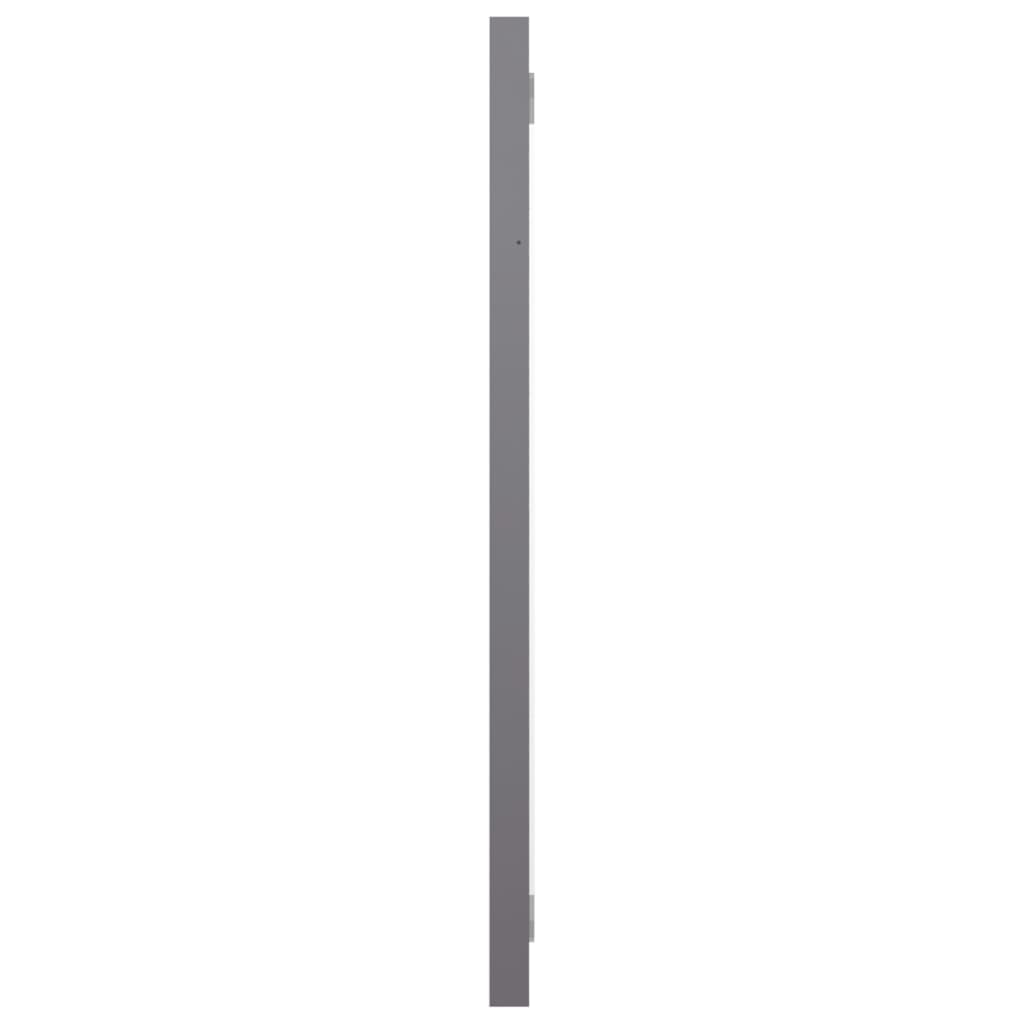 Specchio da Bagno Grigio Lucido 60x1,5x37 cm Legno Multistrato
