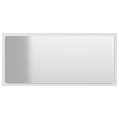 Specchio da Bagno Bianco 80x1,5x37 cm in Legno Multistrato