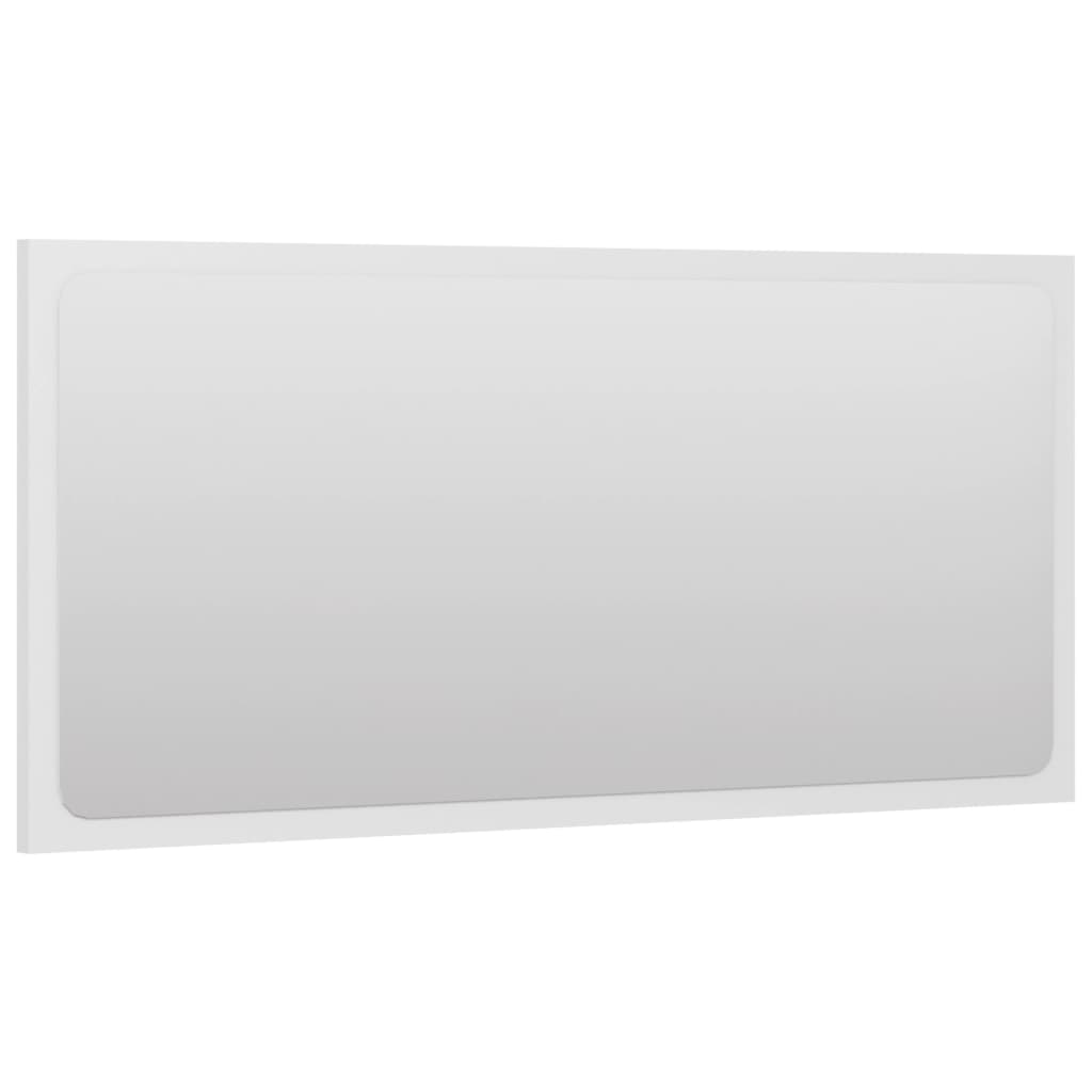 Specchio da Bagno Bianco 80x1,5x37 cm in Legno Multistrato