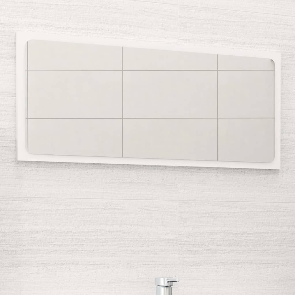 Specchio da Bagno Bianco 80x1,5x37 cm in Legno Multistrato