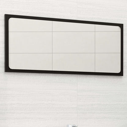Specchio da Bagno Nero 80x1,5x37 cm in Legno Multistrato