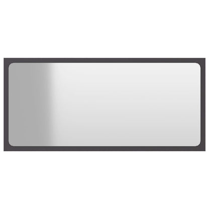 Specchio da Bagno Grigio 80x1,5x37 cm in Legno Multistrato