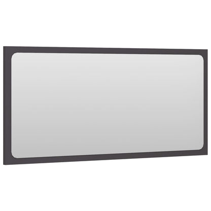 Specchio da Bagno Grigio 80x1,5x37 cm in Legno Multistrato
