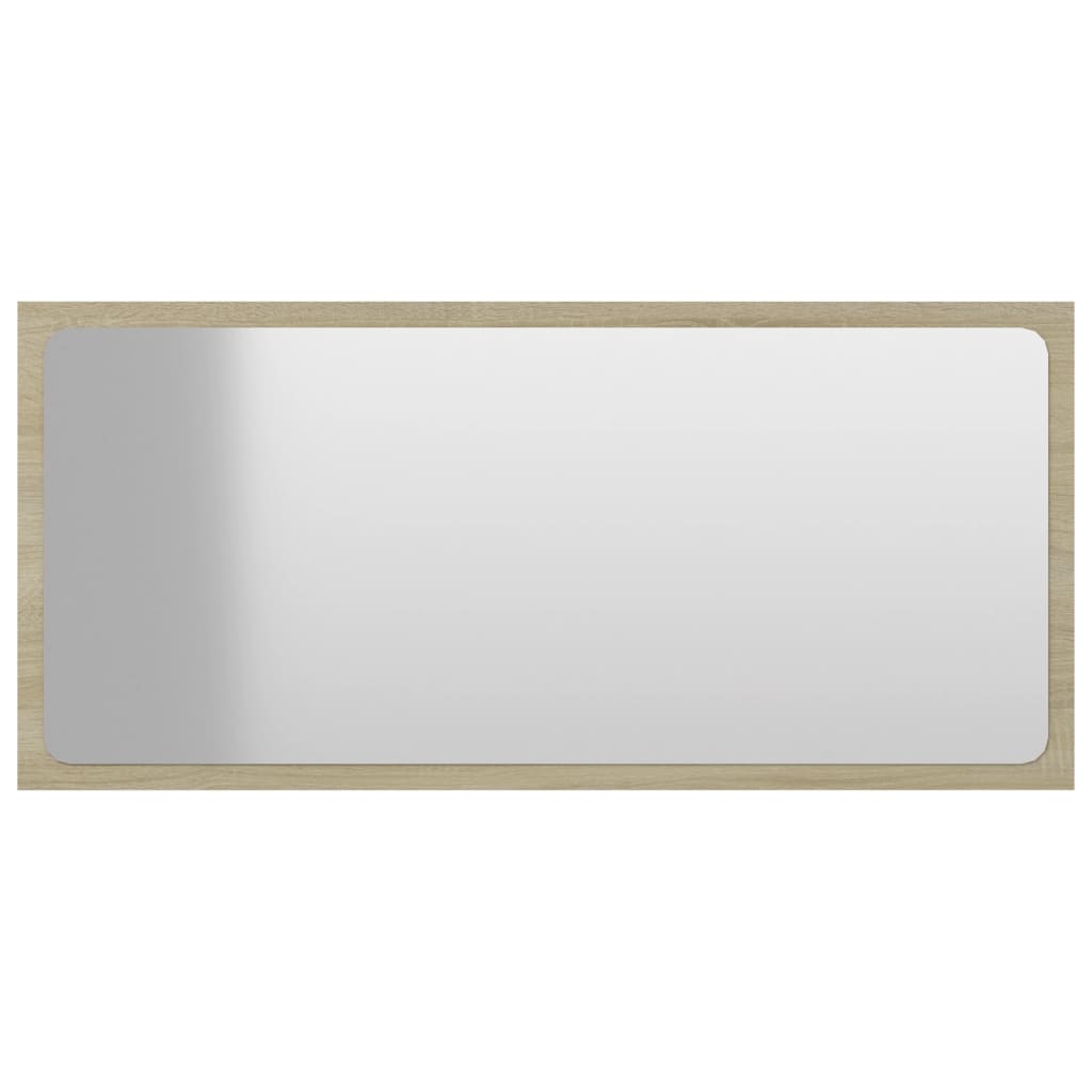 Specchio da Bagno Rovere Sonoma 80x1,5x37 cm Legno Multistrato