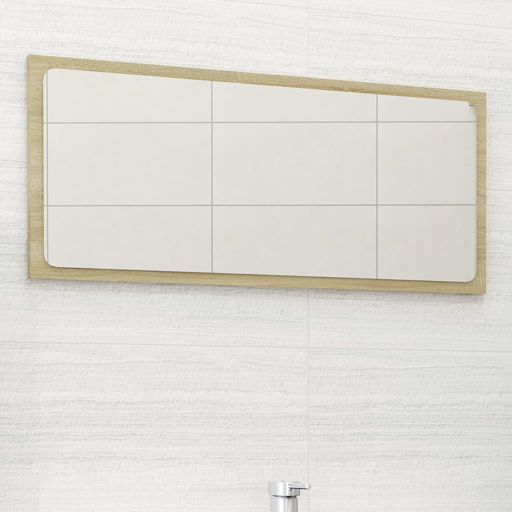 Specchio da Bagno Rovere Sonoma 80x1,5x37 cm Legno Multistrato