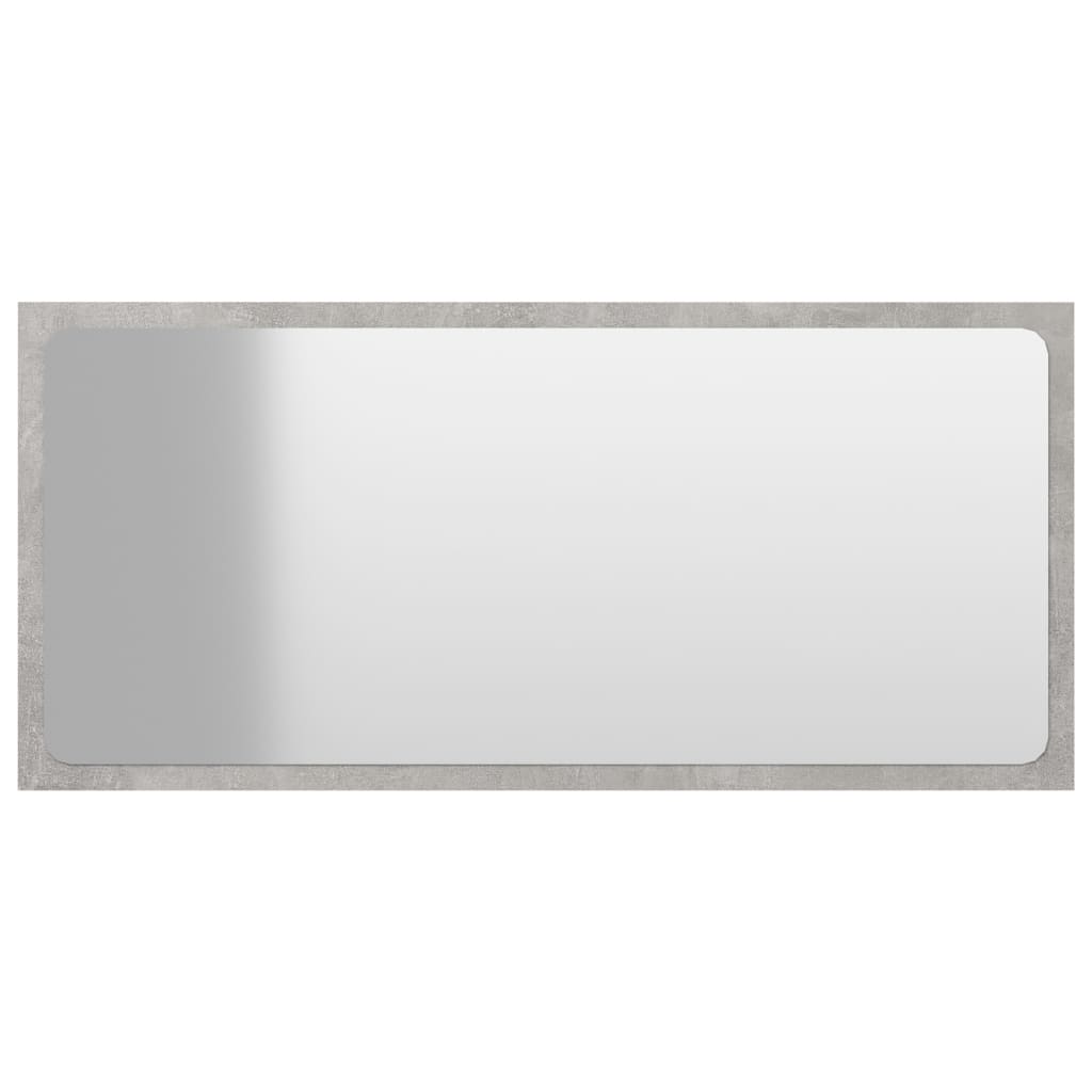 Specchio da Bagno Grigio Cemento 80x1,5x37 cm Legno Multistrato