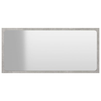 Specchio da Bagno Grigio Cemento 80x1,5x37 cm Legno Multistrato