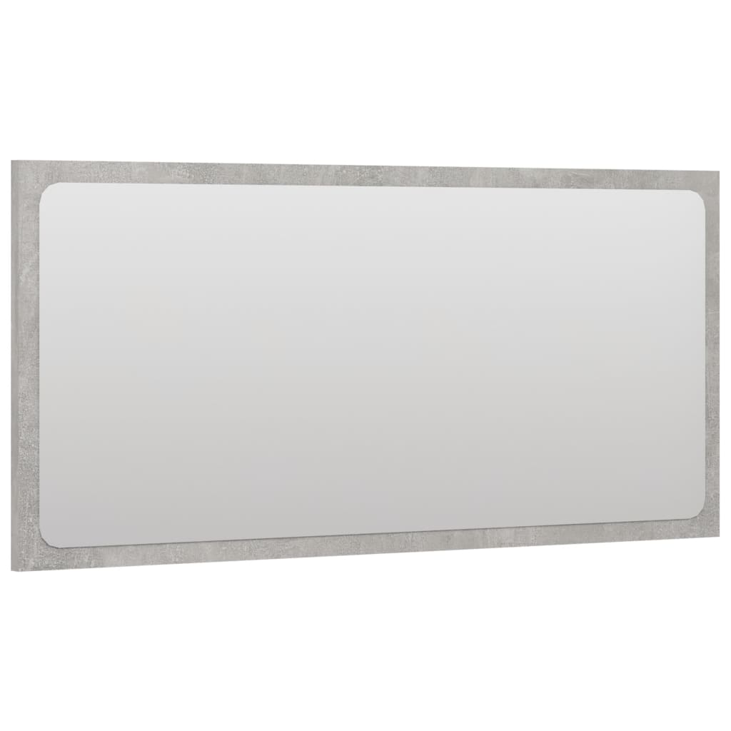 Specchio da Bagno Grigio Cemento 80x1,5x37 cm Legno Multistrato