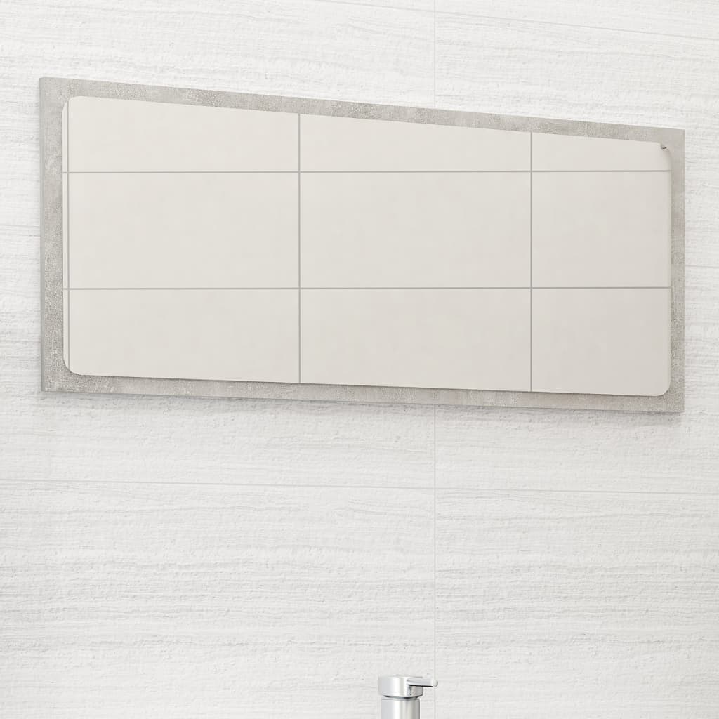 Specchio da Bagno Grigio Cemento 80x1,5x37 cm Legno Multistrato