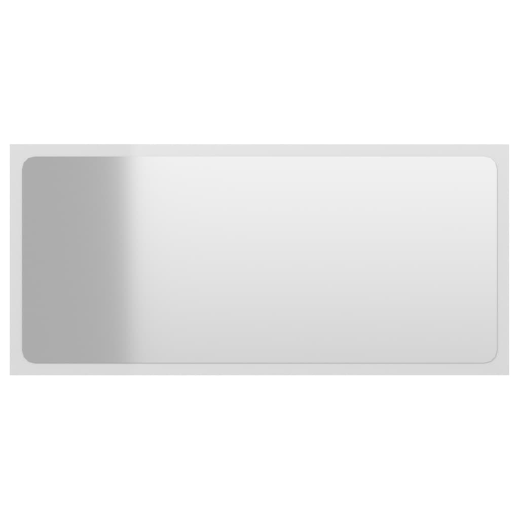 Specchio da Bagno Bianco Lucido 80x1,5x37 cm Legno Multistrato
