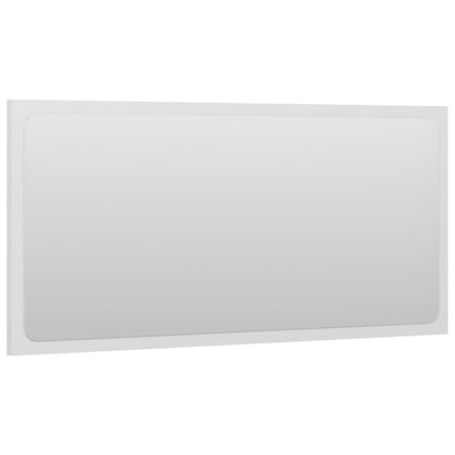 Specchio da Bagno Bianco Lucido 80x1,5x37 cm Legno Multistrato
