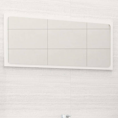 Specchio da Bagno Bianco Lucido 80x1,5x37 cm Legno Multistrato